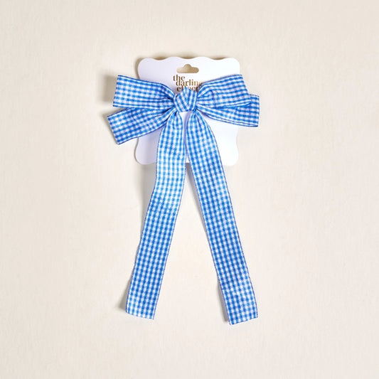 Gingham Blue-Double Take Hair Bow