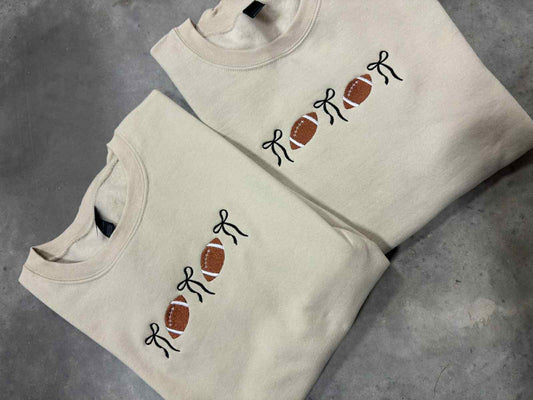 Football Bow Thread Sweatshirt