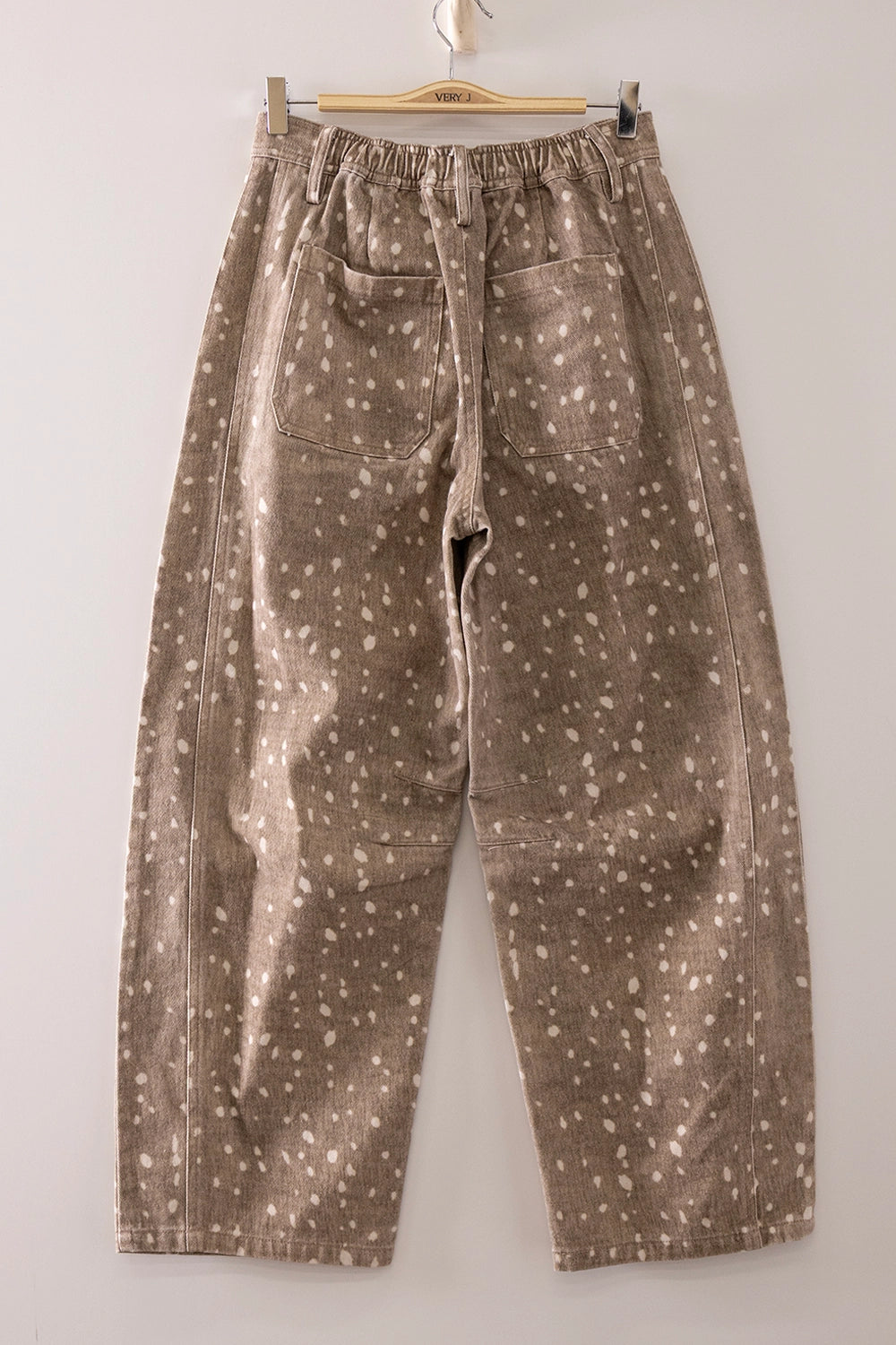 Allover Print Barrel Pants (Fawn)