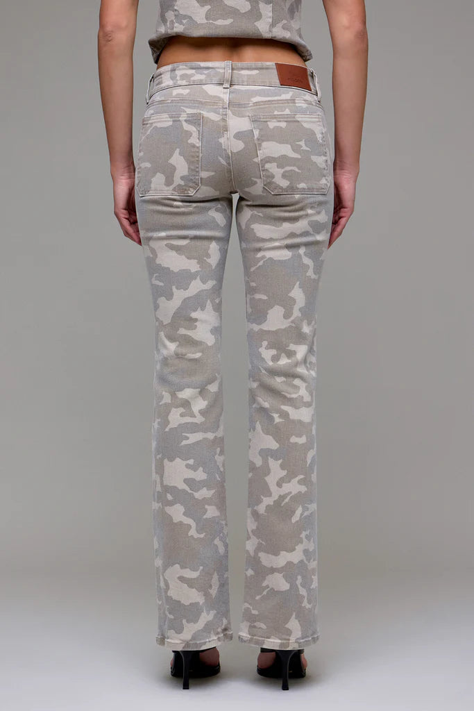 Hidden Tan Camo Double Waistband Low Rise Bootcut