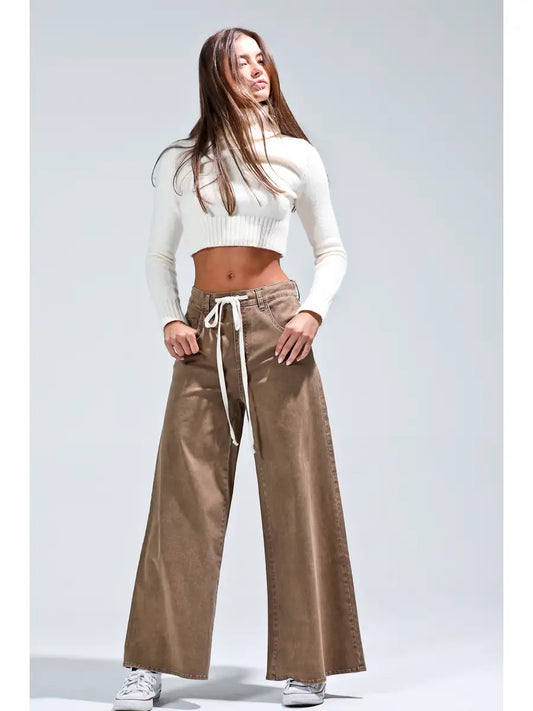 Washed Wide Leg Pants