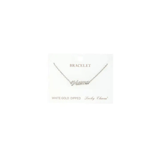 Gold Dipped Silver Mama Charm Bracelet
