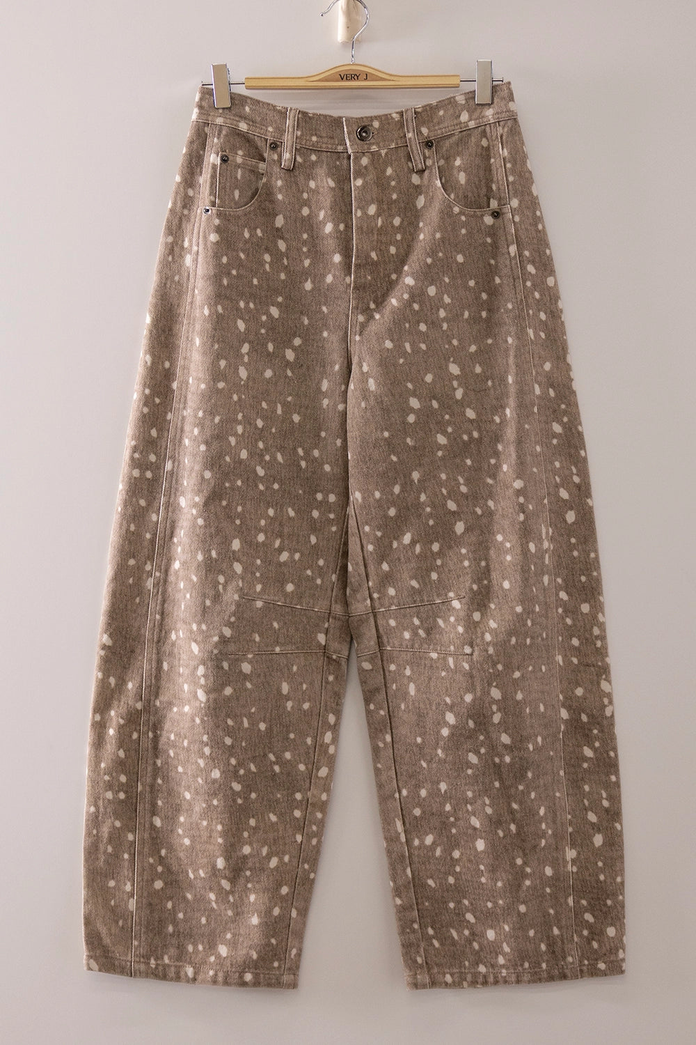 Allover Print Barrel Pants (Fawn)