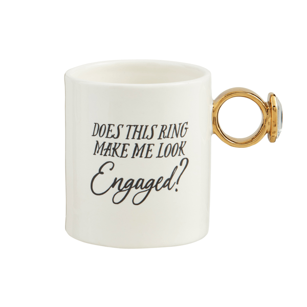 Mud Pie Engaged Ring Handle Mug