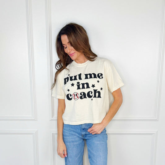 Put Me In Coach Crop Tee