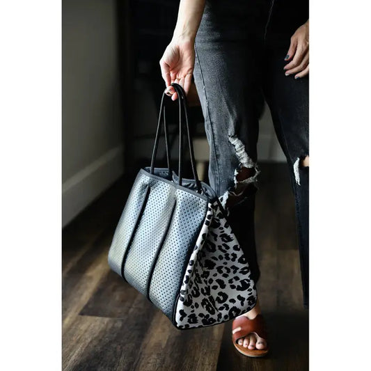 Neoprene Bag Black & White Leopard