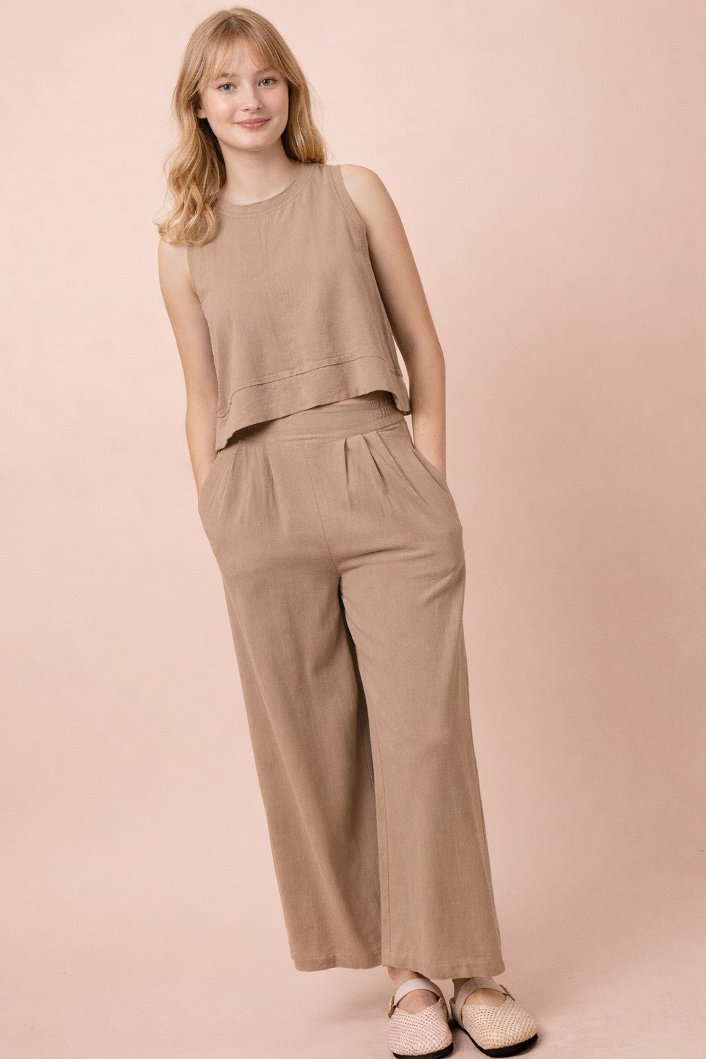 Mocha Two Piece Pant Set