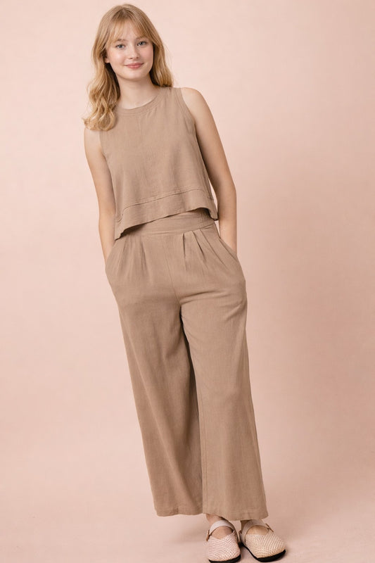 Mocha Two Piece Pant Set