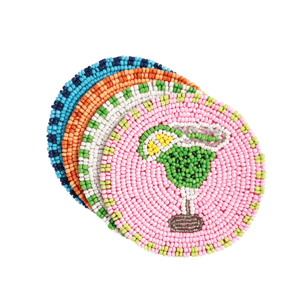Mud Pie Margarita Set Of Beaded Bar Coasters