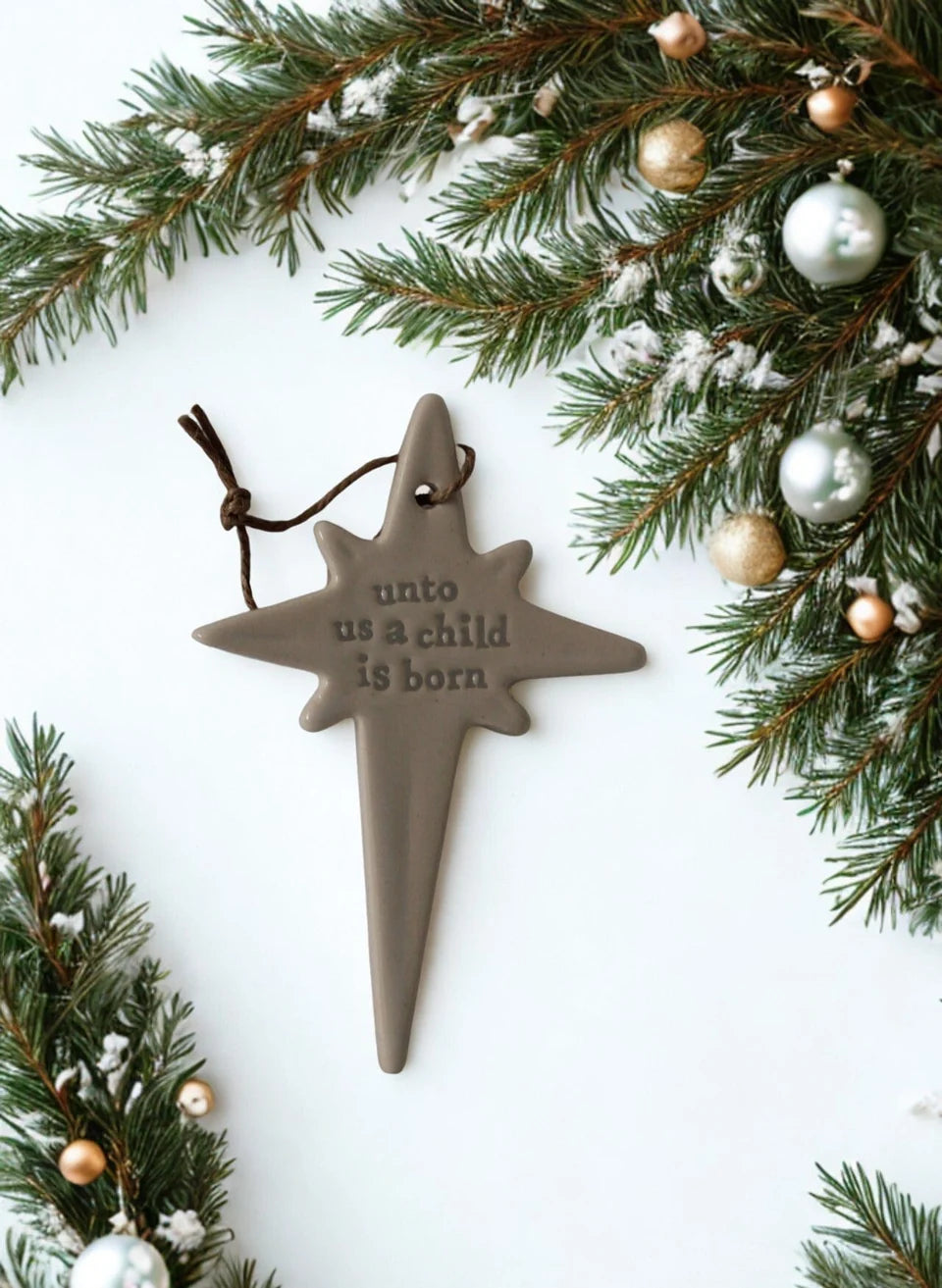 Mudpie Christmas Ornament ( Child is Born)