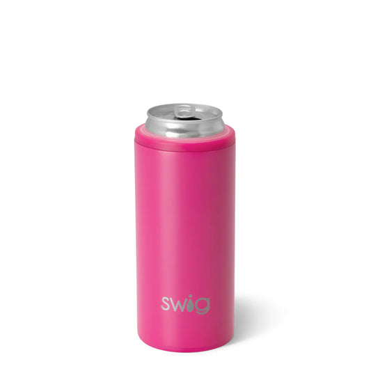 Swig Skinny Can Cooler Matte Hot Pink