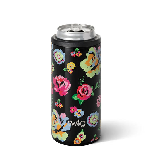 Swig Skinny Can Cooler Fleur Noir