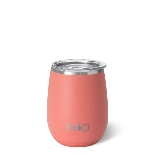 Swig Stemless Wine Cup Matte Coral