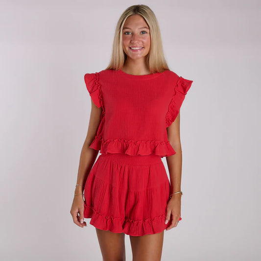 Sleeveless Ruffle Set