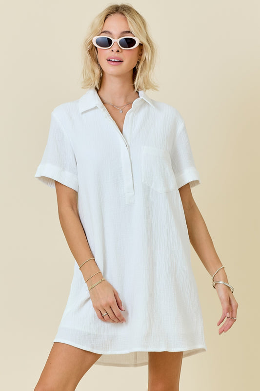 Cotton Gauze Easy Shirt Dress